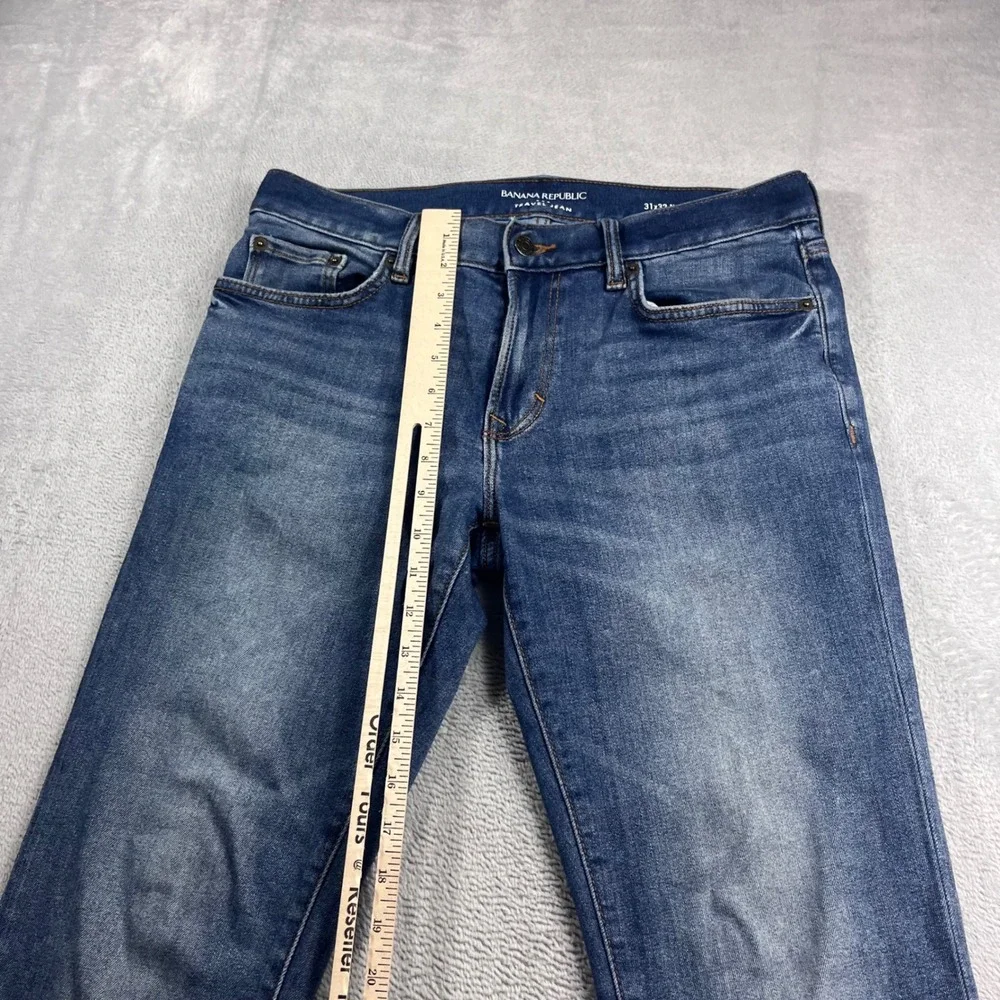 Banana Republic Mens Travel Jean Slim Fit Blue Denim Pants 31x32 Medium Wash